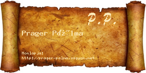 Prager Pálma névjegykártya